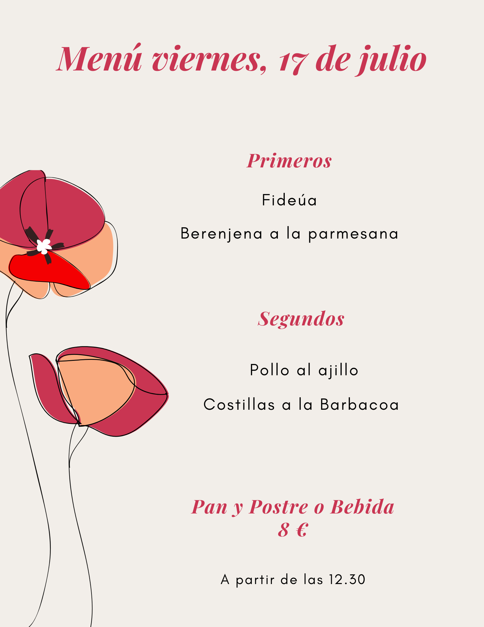 Menú viernes, 27 de diciembre